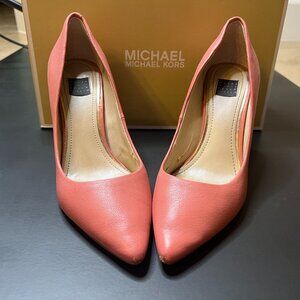 White House Black Market Pink Leather Pumps — Size 6.5